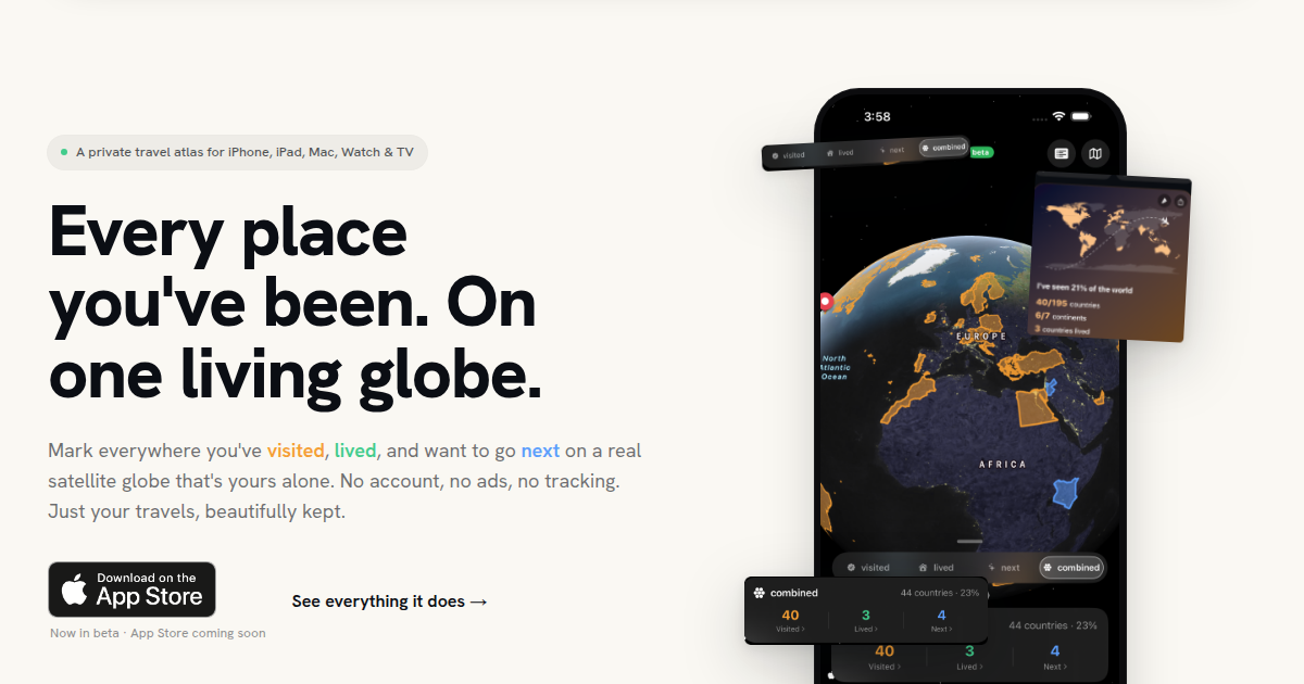 Mapsake, a private travel atlas with free photo, travel, and mapping tools